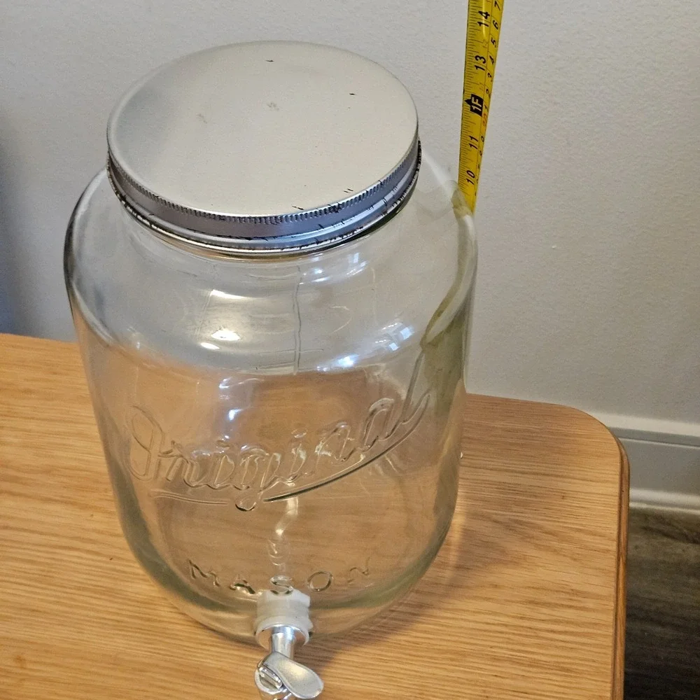 XLarge Original Glass Mason Jar Drink Dispenser Water Jug with Spigot 7000ml